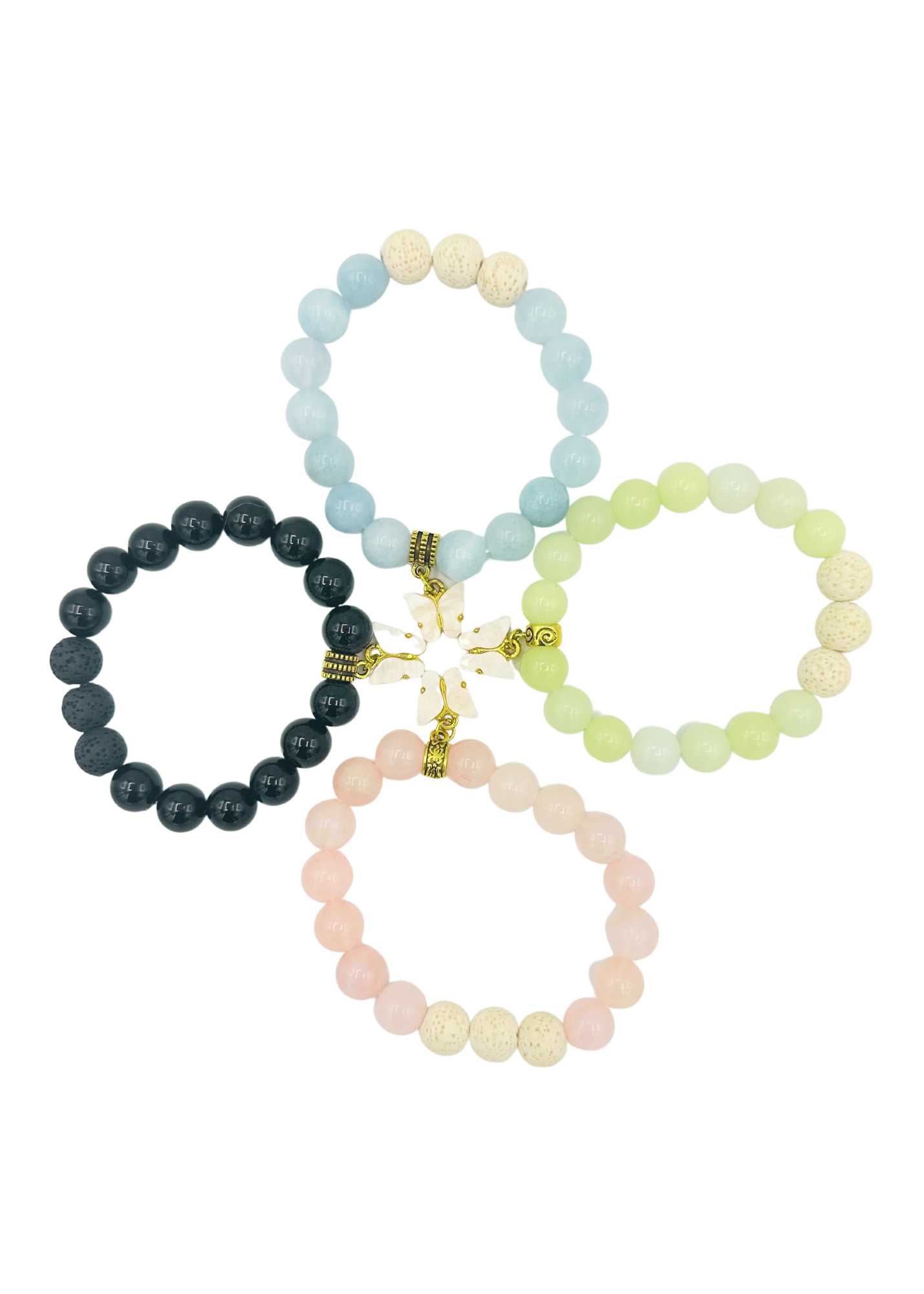 Aromatherapy Bracelet with Butterfly Charm