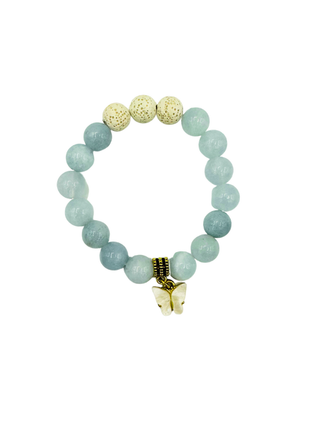 Aromatherapy Bracelet with Butterfly Charm