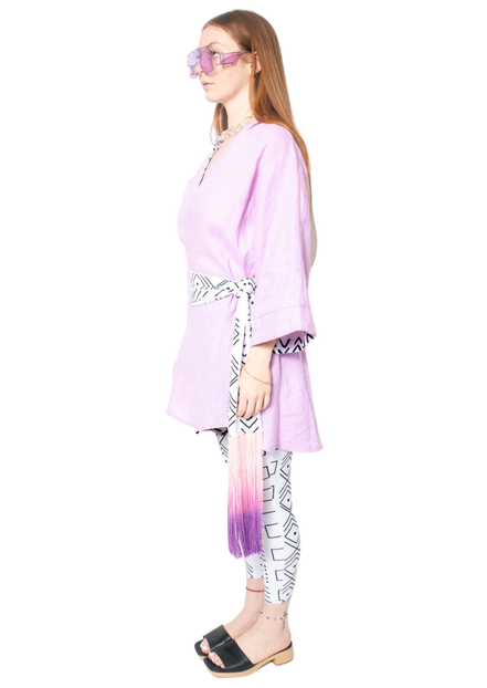 Lilac Linen Robe (Midi)