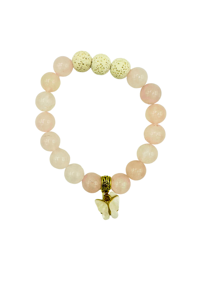 Aromatherapy Bracelet with Butterfly Charm
