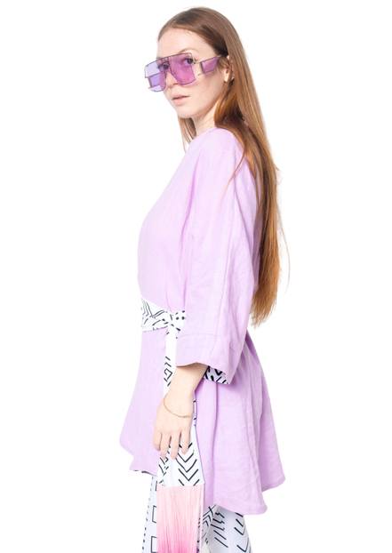 Lilac Linen Robe (Midi)
