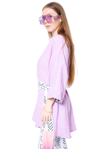Lilac Linen Robe (Midi)