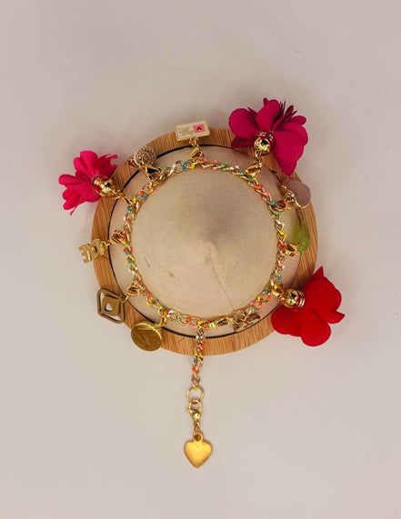 Gold Charm Bracelet Set