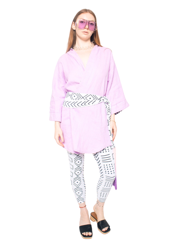 Lilac Linen Robe (Midi)