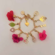 Gold Charm Bracelet Set