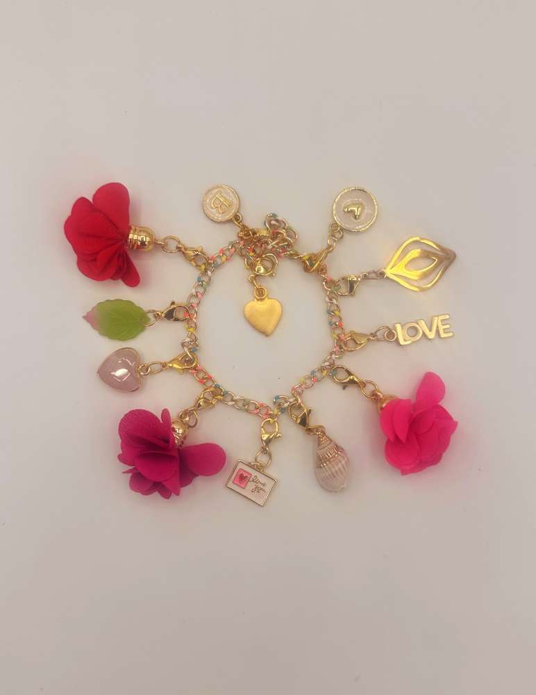 Gold Charm Bracelet Set