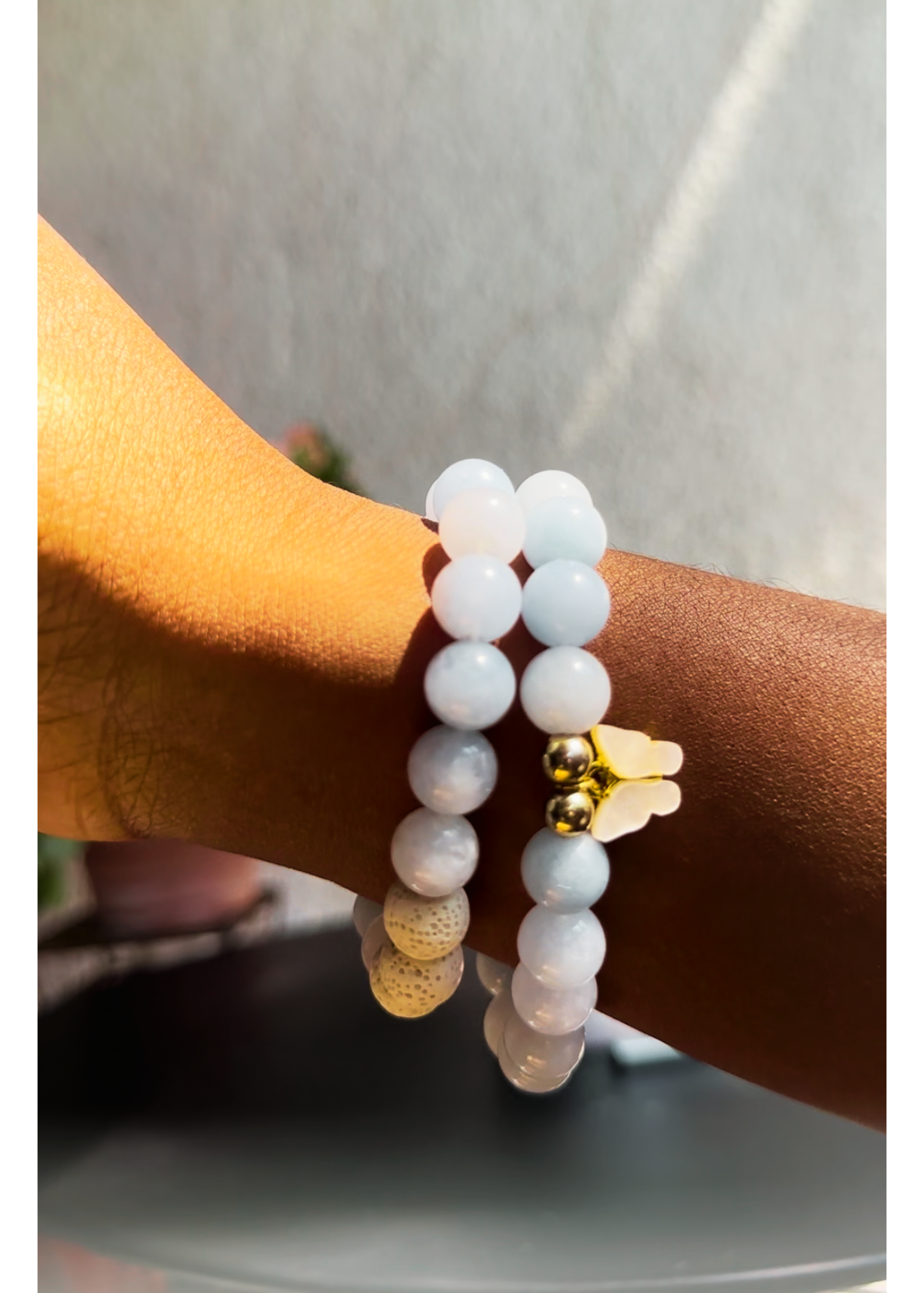 Aromatherapy Bracelet with Butterfly Charm