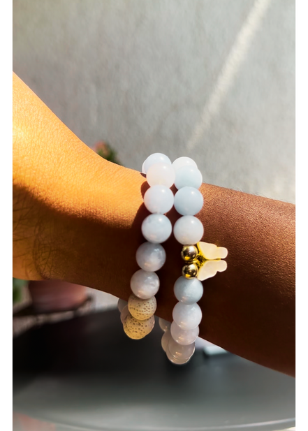 Aromatherapy Bracelet with Butterfly Charm