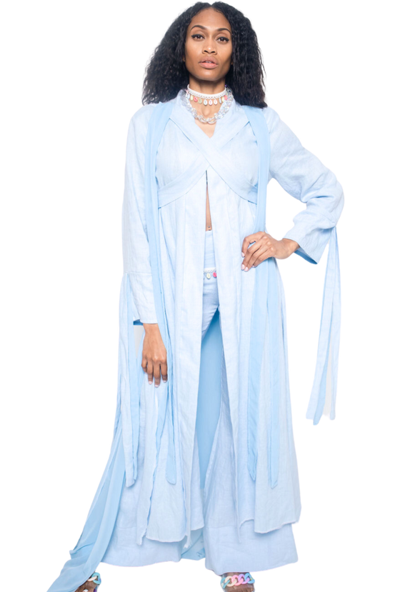 Coastal Breeze Robe w Butterfly Appliqué  (Maxi)