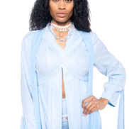 Coastal Breeze Robe w Butterfly Appliqué  (Maxi)