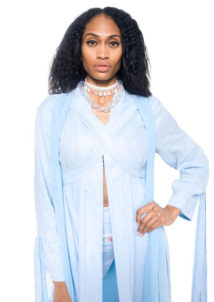 Coastal Breeze Robe w Butterfly Appliqué  (Maxi)