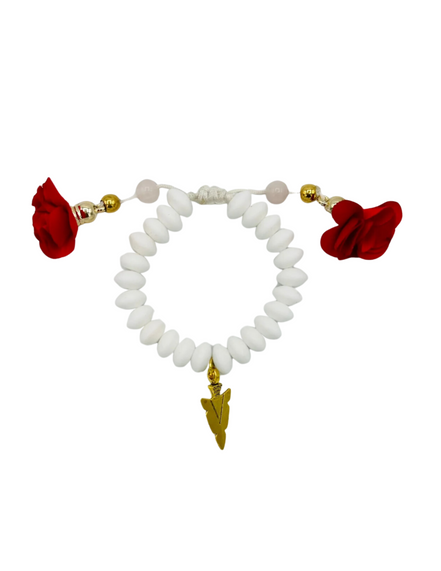 B Warrior Princess Bracelet (Arrowhead Charm with Rose Tips) - 2 in 1 - Bracelet and Earring Set