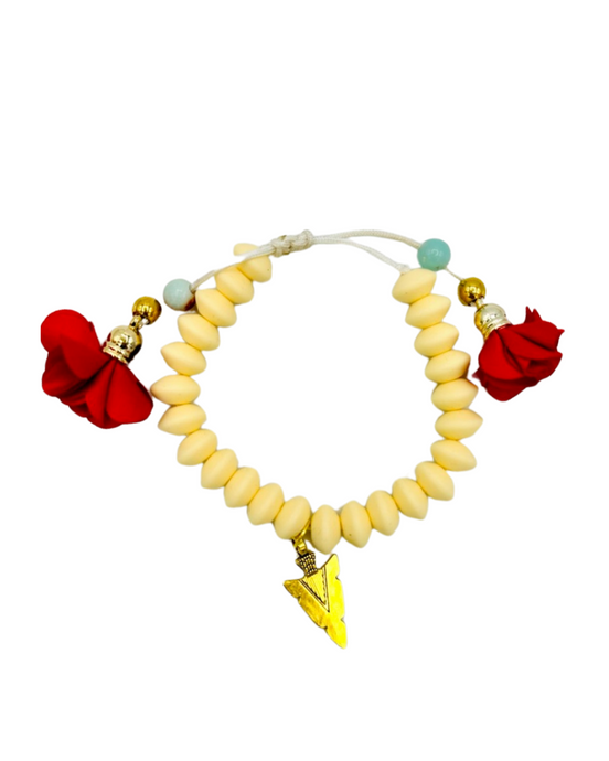 B Warrior Princess Bracelet (Arrowhead Charm with Rose Tips) - 2 in 1 - Bracelet and Earring Set