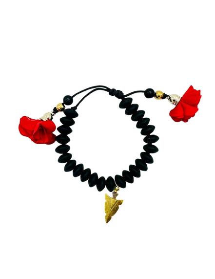 B Warrior Princess Bracelet (Arrowhead Charm with Rose Tips) - 2 in 1 - Bracelet and Earring Set