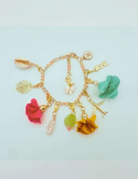 Gold Charm Bracelet Set