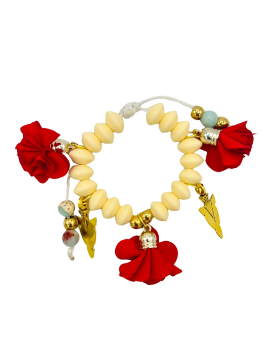 B Warrior Princess Bracelet (Rose & Arrowhead Charms) - 2 in 1 - Bracelet and Earring Set