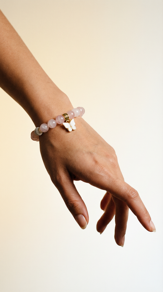 Aromatherapy Bracelet with Butterfly Charm