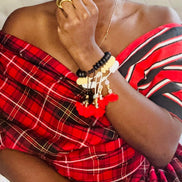 B Warrior Princess Bracelet (Arrowhead Charm with Rose Tips) - 2 in 1 - Bracelet and Earring Set