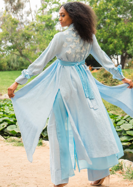 Coastal Breeze Robe w Butterfly Appliqué  (Maxi)