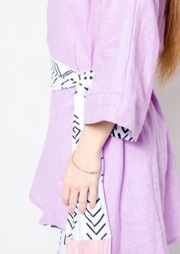 Lilac Linen Robe (Midi)