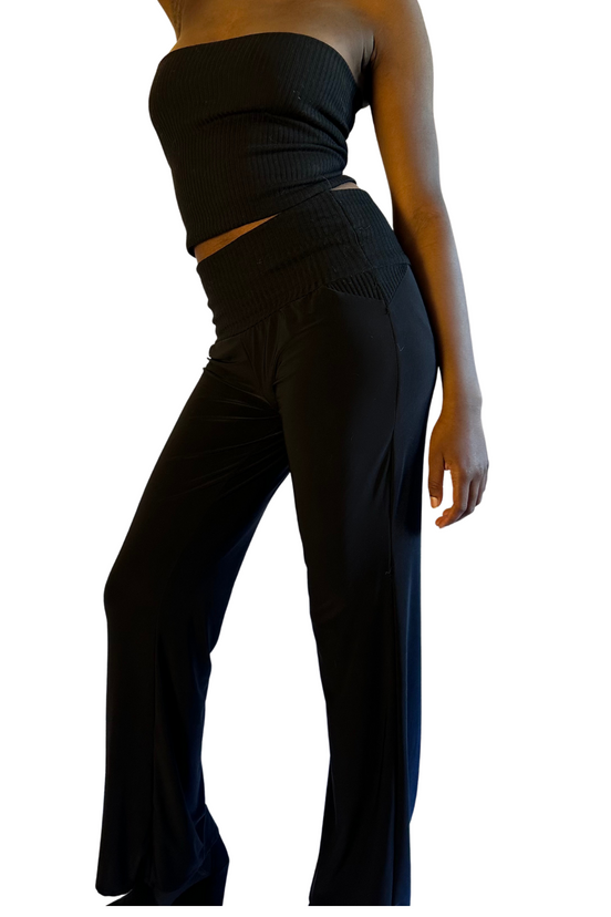 Midnight Black Boot Leg Pants