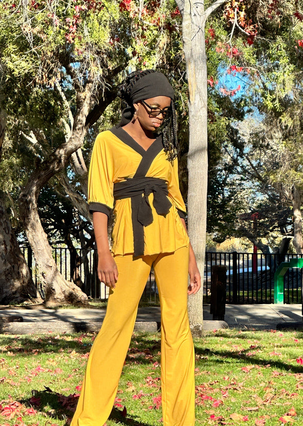 Golden Yellow Boot Leg Pants