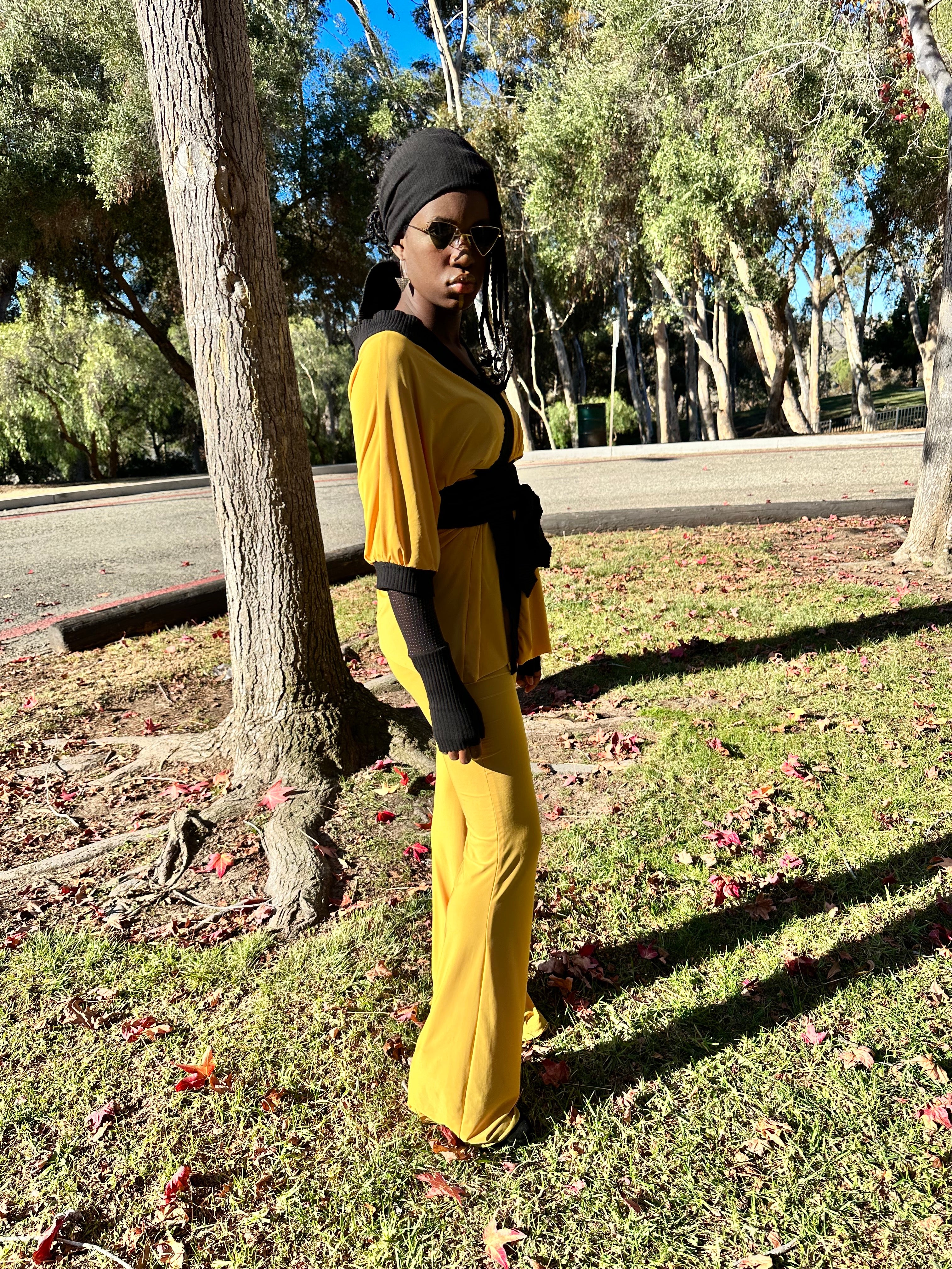 Golden Yellow Boot Leg Pants