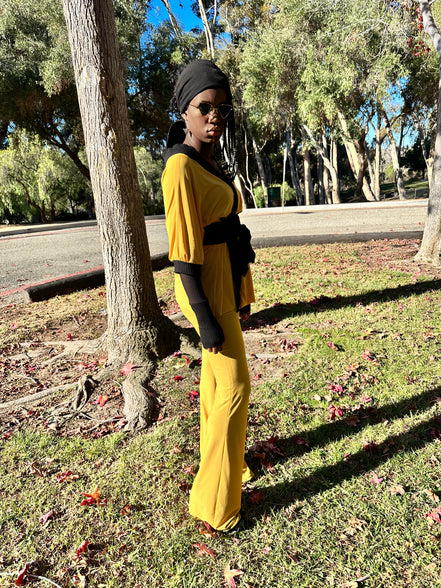 Golden Yellow Boot Leg Pants