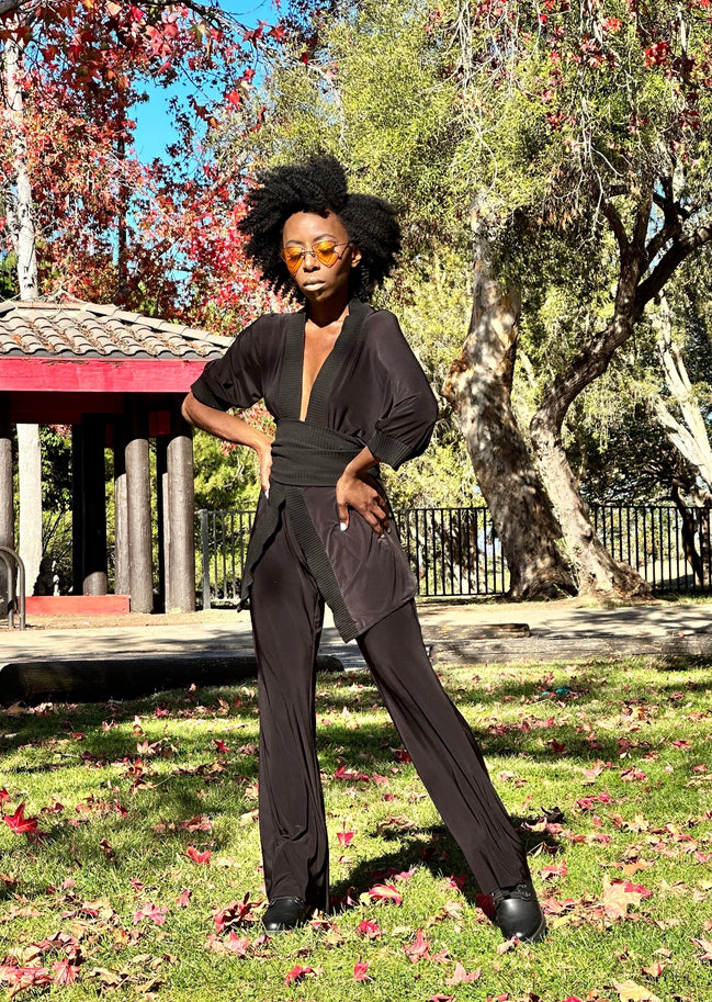 Midnight Black Boot Leg Pants