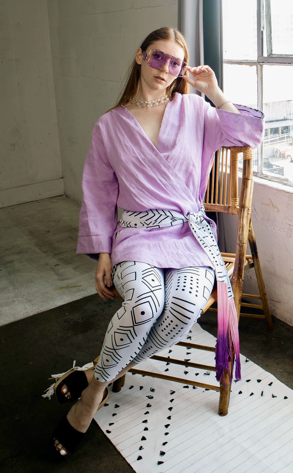 Lilac Linen Robe (Midi)