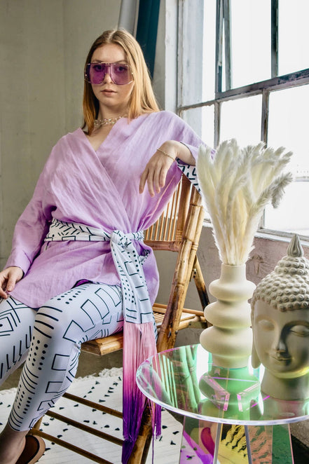 Lilac Linen Robe (Midi)